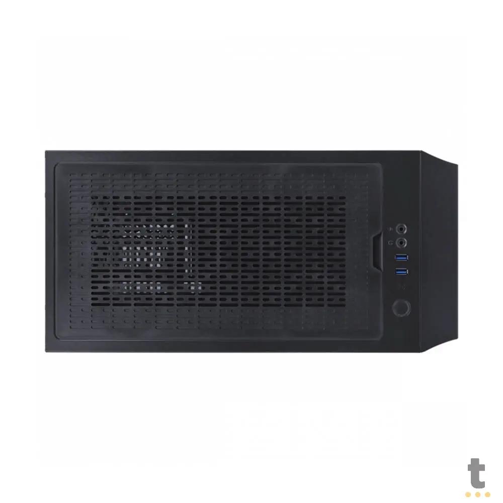 Gabinete Gamer PCYes Mid Tower Gravity Preto Com Lateral Invertida em Vidro Temperado C/ 2 Fans RGB - GRPTRGB1FV Truedata