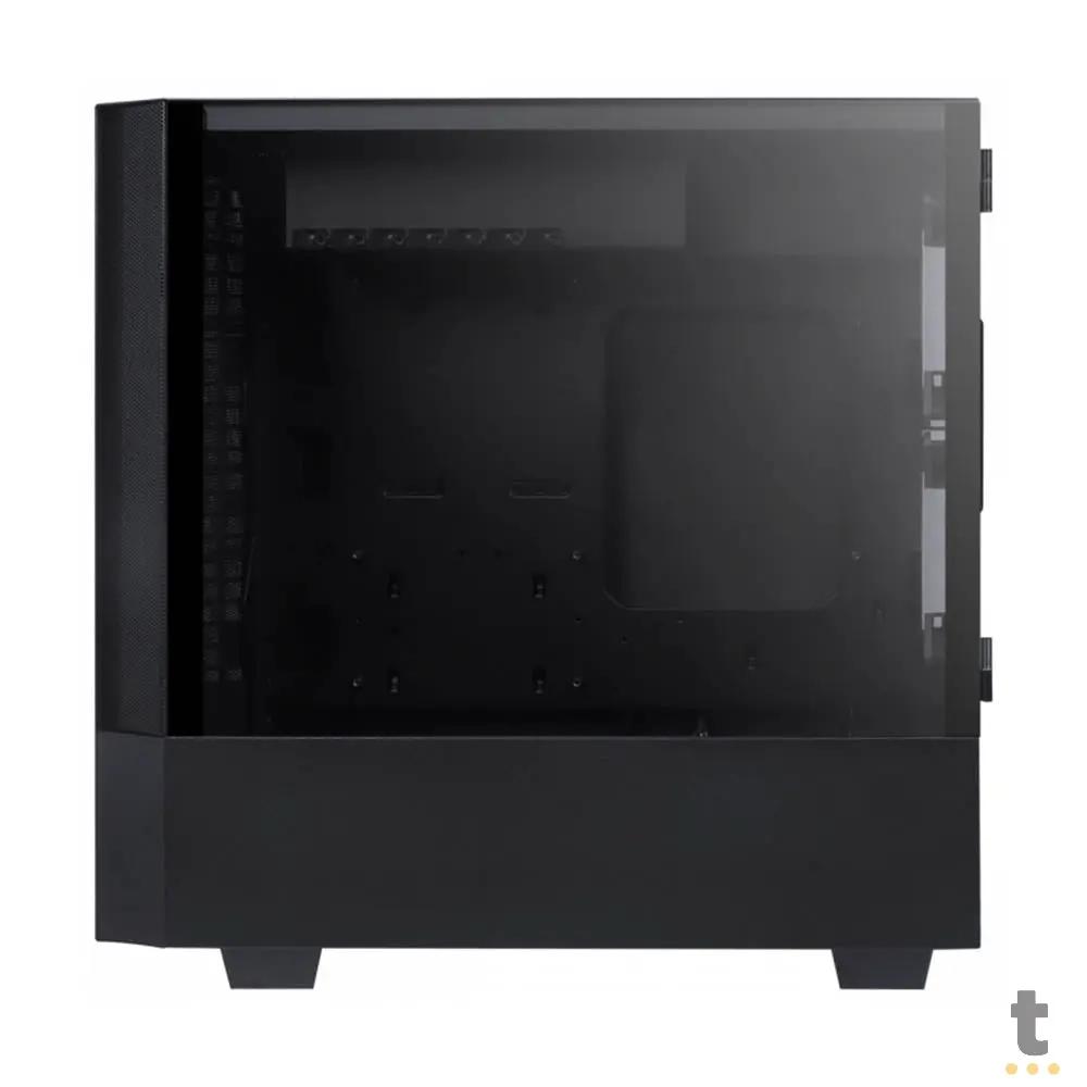 Gabinete Gamer PCYes Mid Tower Gravity Preto Com Lateral Invertida em Vidro Temperado C/ 2 Fans RGB - GRPTRGB1FV Truedata