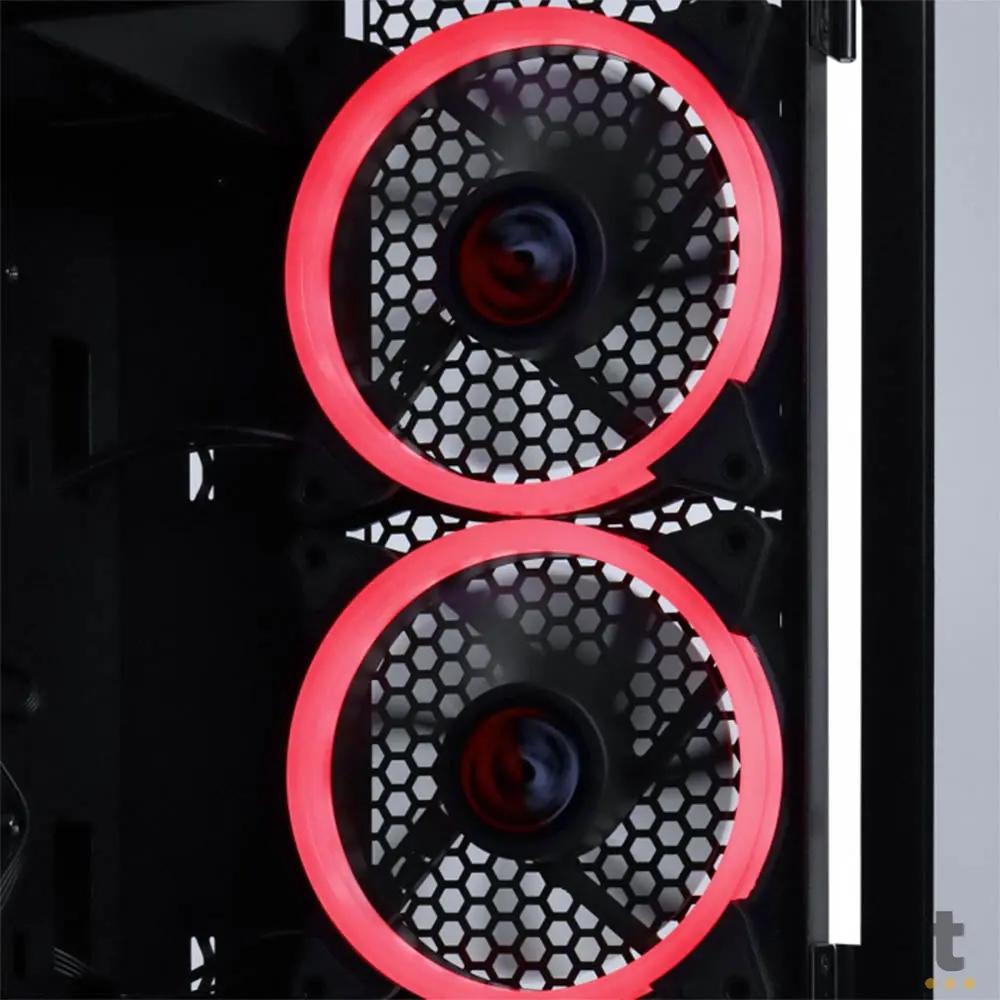 Gabinete Gamer PCYes Mid Tower Gravity Preto Com Lateral Invertida em Vidro Temperado C/ 2 Fans RGB - GRPTRGB1FV Truedata