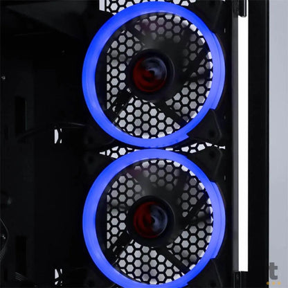 Gabinete Gamer PCYes Mid Tower Gravity Preto Com Lateral Invertida em Vidro Temperado C/ 2 Fans RGB - GRPTRGB1FV Truedata