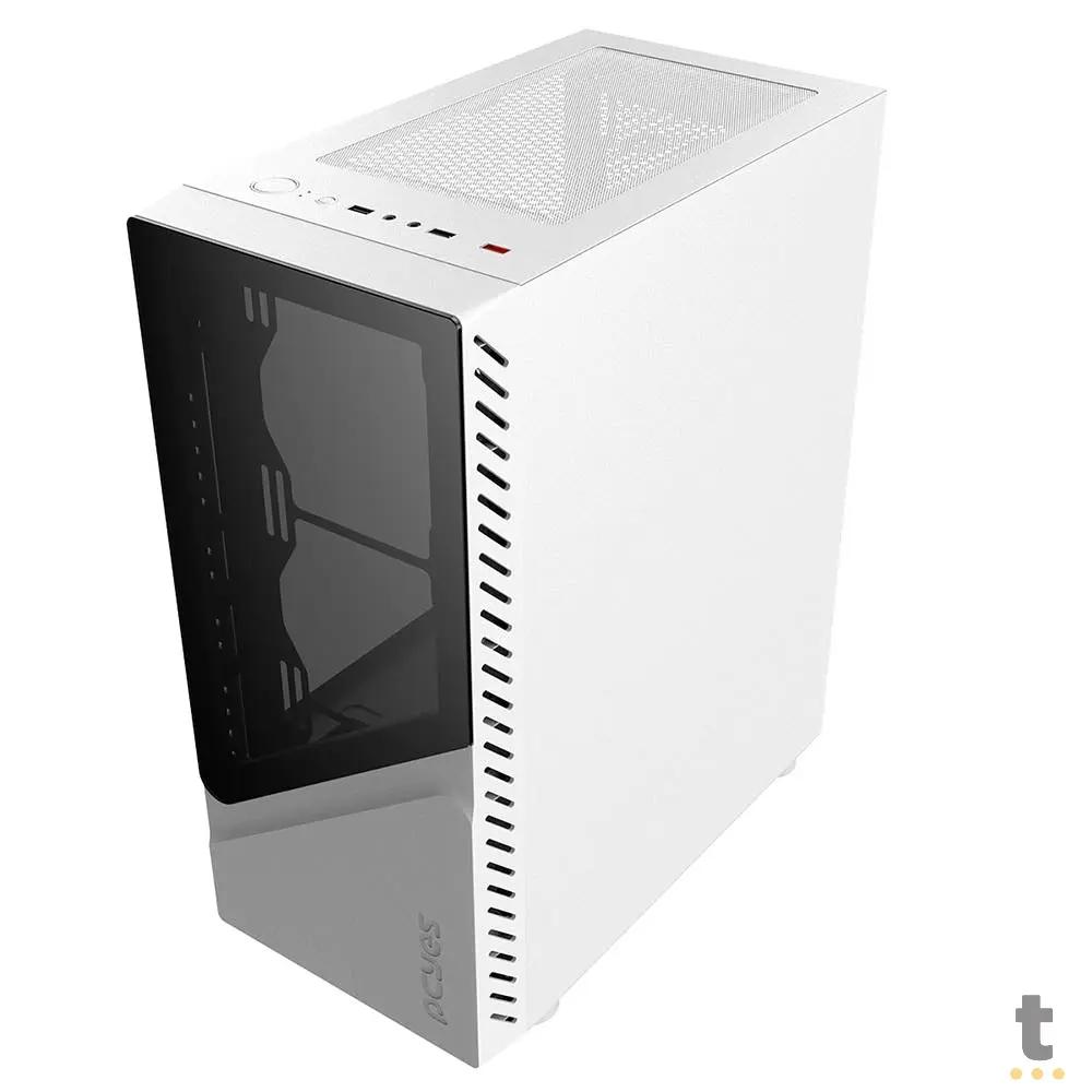Gabinete Gamer PCYes Mid Tower Set White Ghost Branco Com Lateral em Vidro Temperado - GSWGPBR Truedata