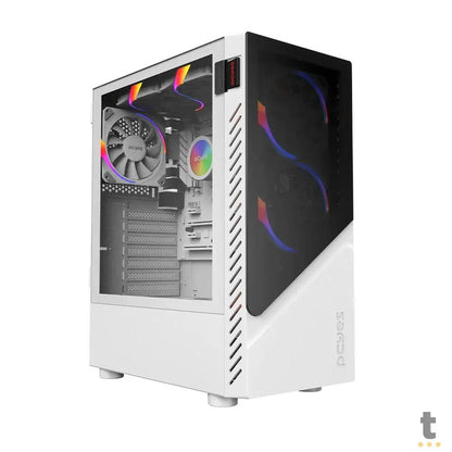 Gabinete Gamer PCYes Mid Tower Set White Ghost Branco Com Lateral em Vidro Temperado - GSWGPBR Truedata