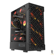 Gabinete Gamer PCYes Velyr Black Vulcan C/ Lateral em Vidro Temperado Preto - GVLYBV