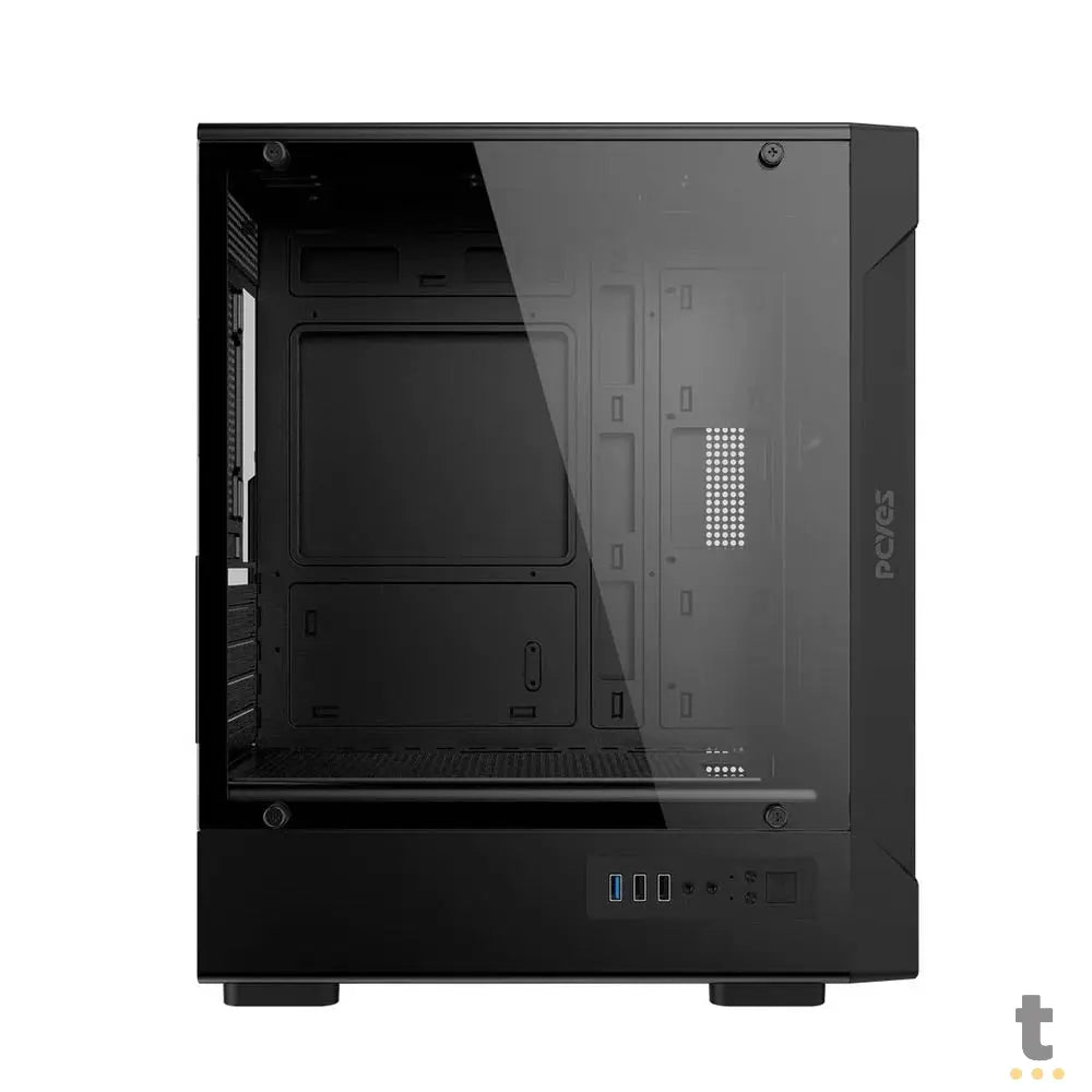 Gabinete Gamer PCYes Velyr Black Vulcan C/ Lateral em Vidro Temperado Preto - GVLYBV Truedata