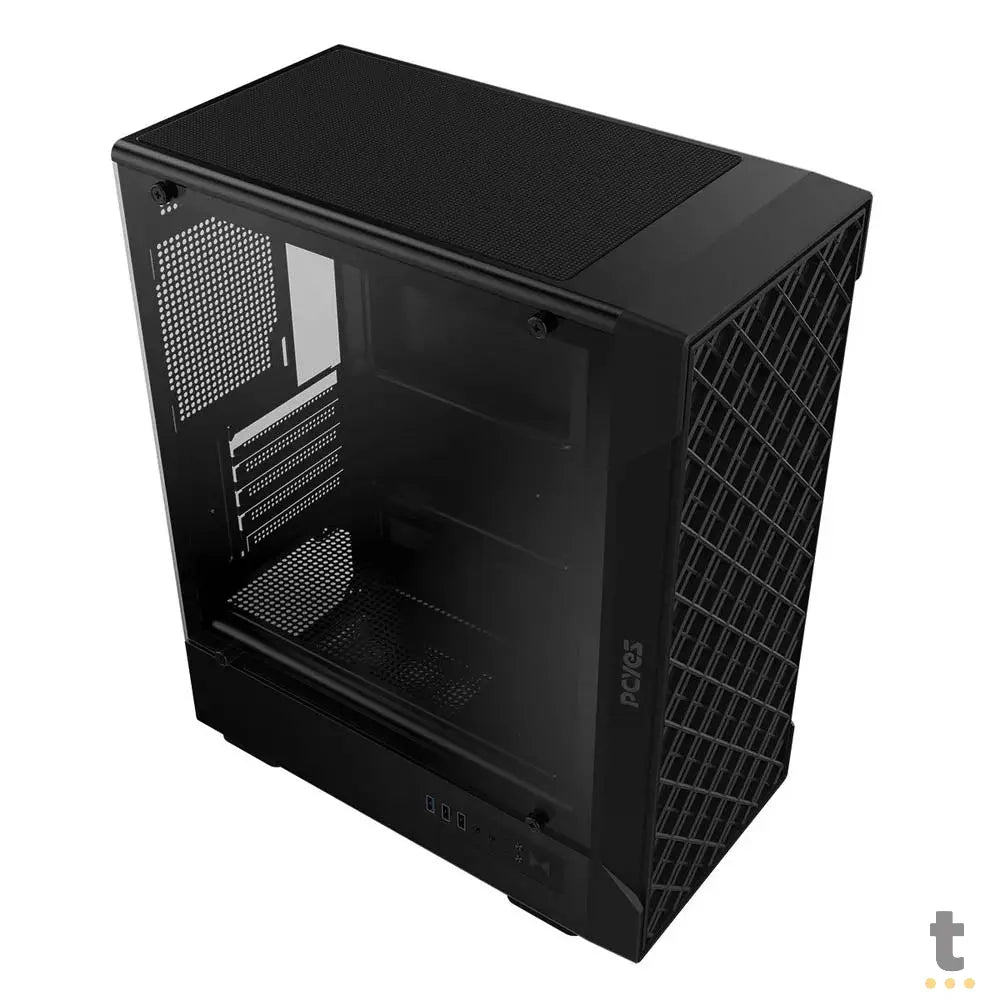 Gabinete Gamer PCYes Velyr Black Vulcan C/ Lateral em Vidro Temperado Preto - GVLYBV Truedata