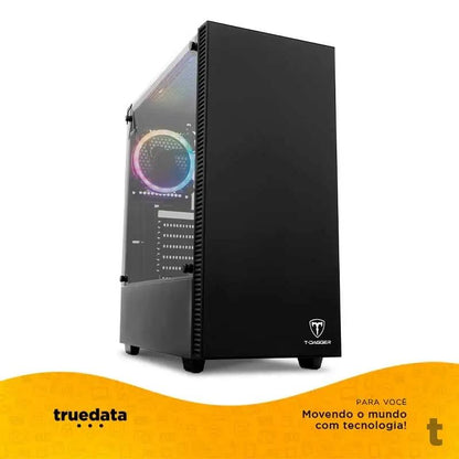 Gabinete Gamer T-Dagger Mid Tower Cube Black Preto Com Lateral em Vidro Temperado - T-TGC305B Truedata