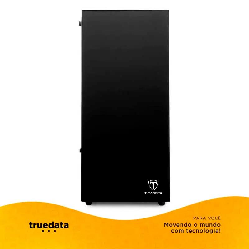 Gabinete Gamer T-Dagger Mid Tower Cube Black Preto Com Lateral em Vidro Temperado - T-TGC305B Truedata