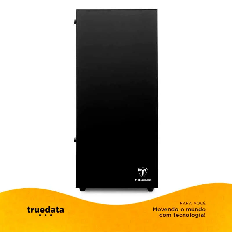 Gabinete Gamer T-Dagger Mid Tower Cube Black Preto Com Lateral em Vidro Temperado - T-TGC305B Truedata