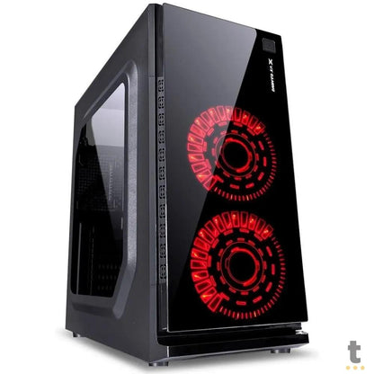 Gabinete Gamer VX Gaming Crater Com Lateral em Acrílico C/ 2x Fan 120mm Led Red - 29834 Truedata