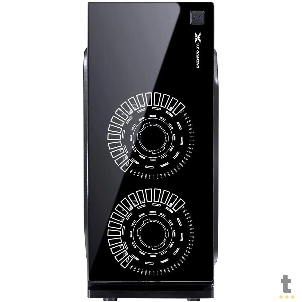 Gabinete Gamer VX Gaming Crater Com Lateral em Acrílico C/ 2x Fan 120mm Led Red - 29834 Truedata