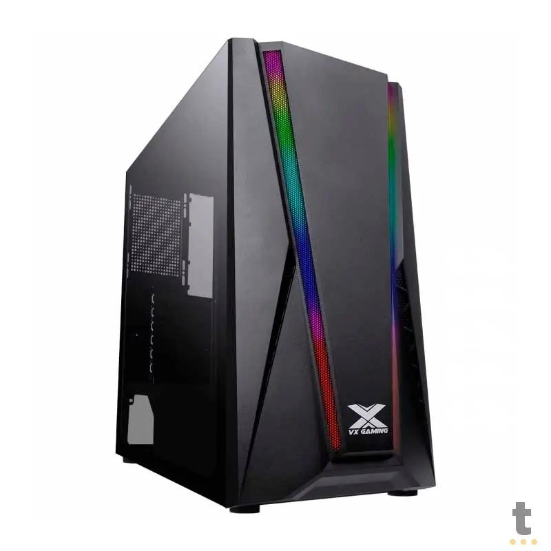 Gabinete Gamer VX Gaming Feux Rgb Preto Com Lateral em Acrílico - 36267 Truedata
