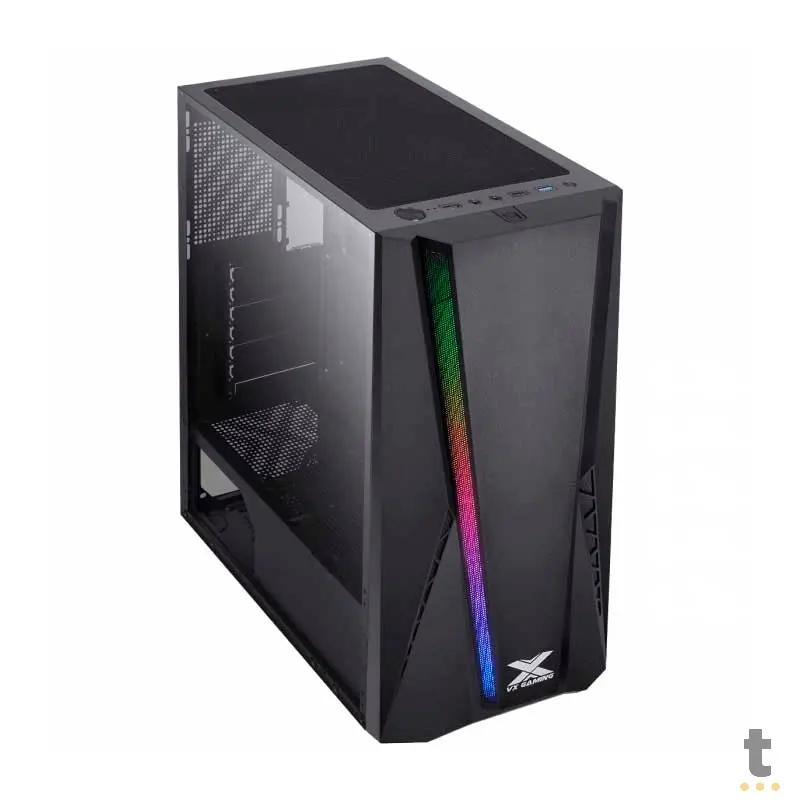 Gabinete Gamer VX Gaming Feux Rgb Preto Com Lateral em Acrílico - 36267 Truedata