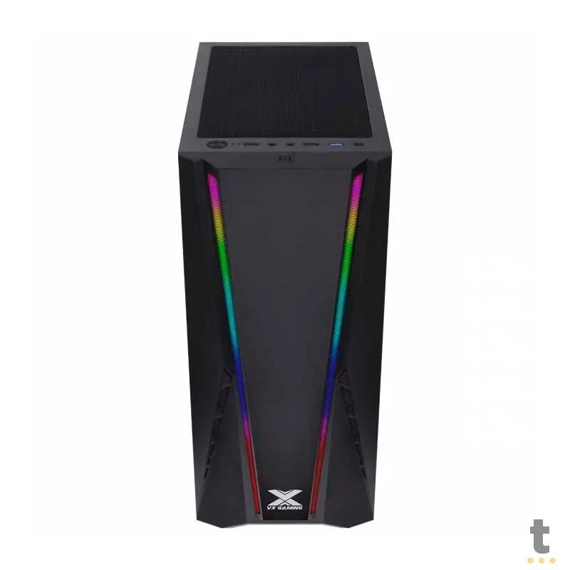 Gabinete Gamer VX Gaming Feux Rgb Preto Com Lateral em Acrílico - 36267 Truedata