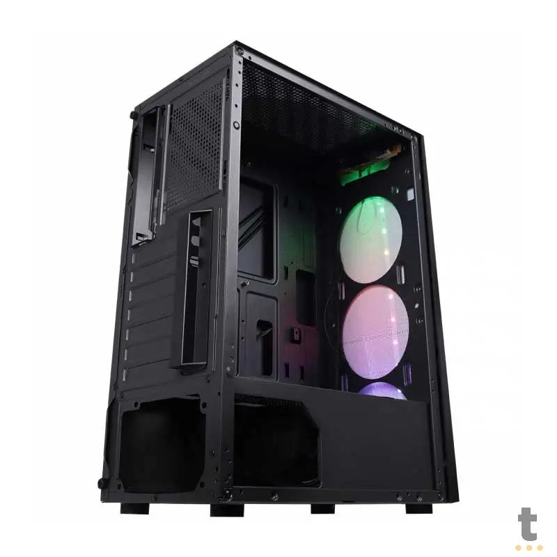 Gabinete Gamer VX Gaming Feux Rgb Preto Com Lateral em Acrílico - 36267 Truedata