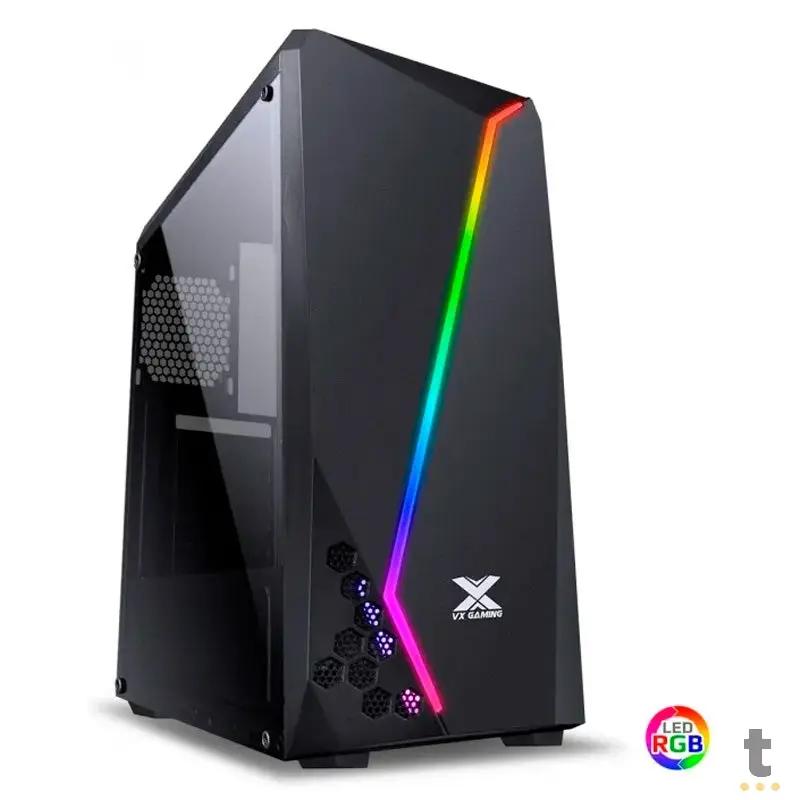 Gabinete Gamer VX Gaming Lynx Preto Com Lateral em acrílico e rgb - 30892 Truedata