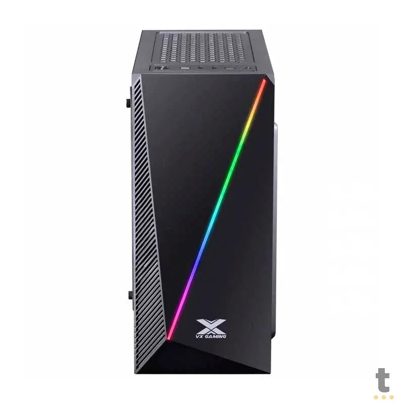 Gabinete Gamer VX Gaming Pyxis Rgb Preto Com Lateral em acrílico em Dobradiça - 30893 Truedata