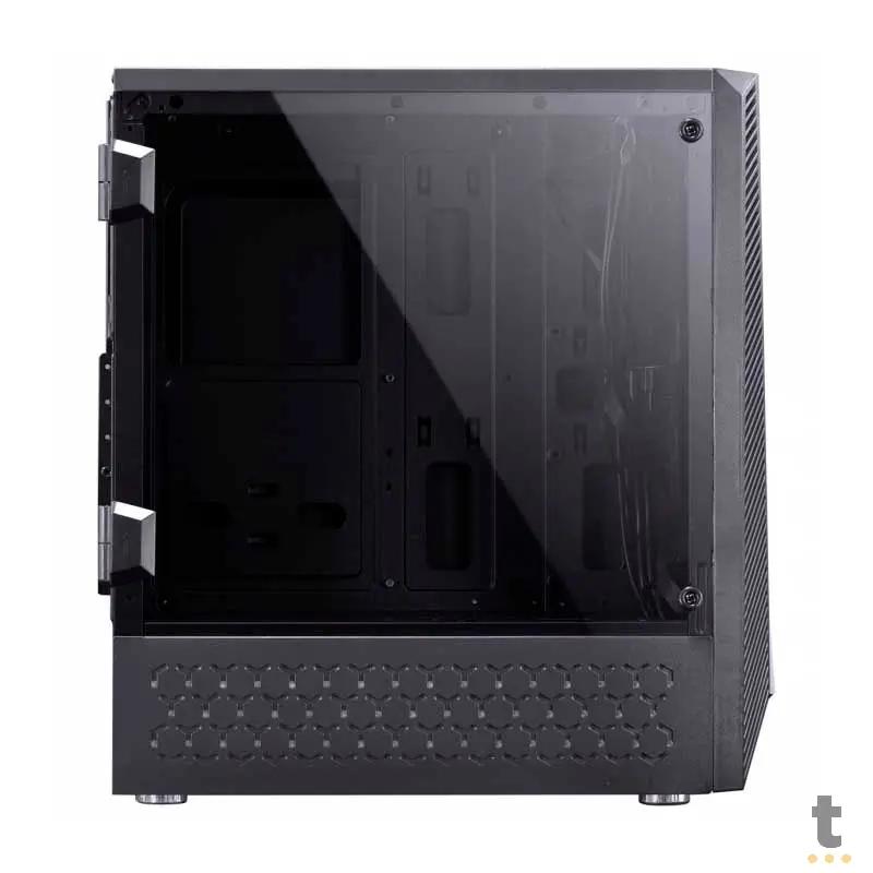 Gabinete Gamer VX Gaming Pyxis Rgb Preto Com Lateral em acrílico em Dobradiça - 30893 Truedata