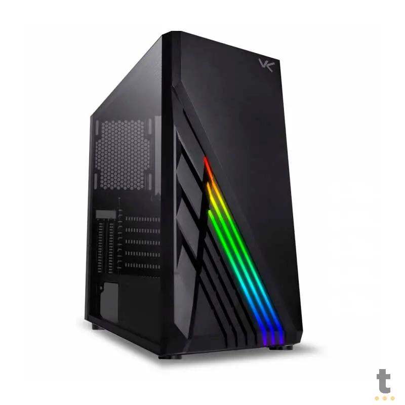 Gabinete Gamer VX Gaming Scorpius Frontal com Fita Led Rgb Preto Com Lateral em Vidro Temperado - 36668 Truedata