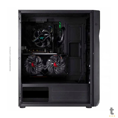 Gabinete Gamer VX Gaming Scorpius Frontal com Fita Led Rgb Preto Com Lateral em Vidro Temperado - 36668 Truedata