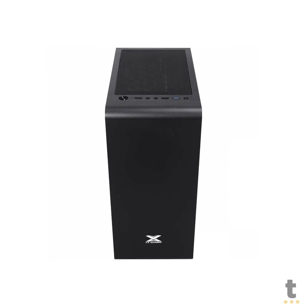 Gabinete Gamer VX Gaming Vaux Preto Com Lateral em Vidro Temperado - 36257 Truedata