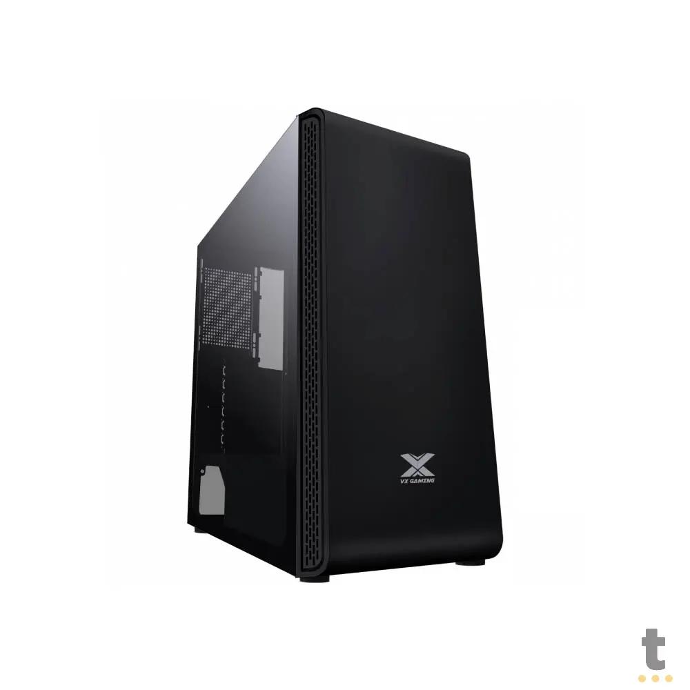 Gabinete Gamer VX Gaming Vaux Preto Com Lateral em Vidro Temperado - 36257 Truedata