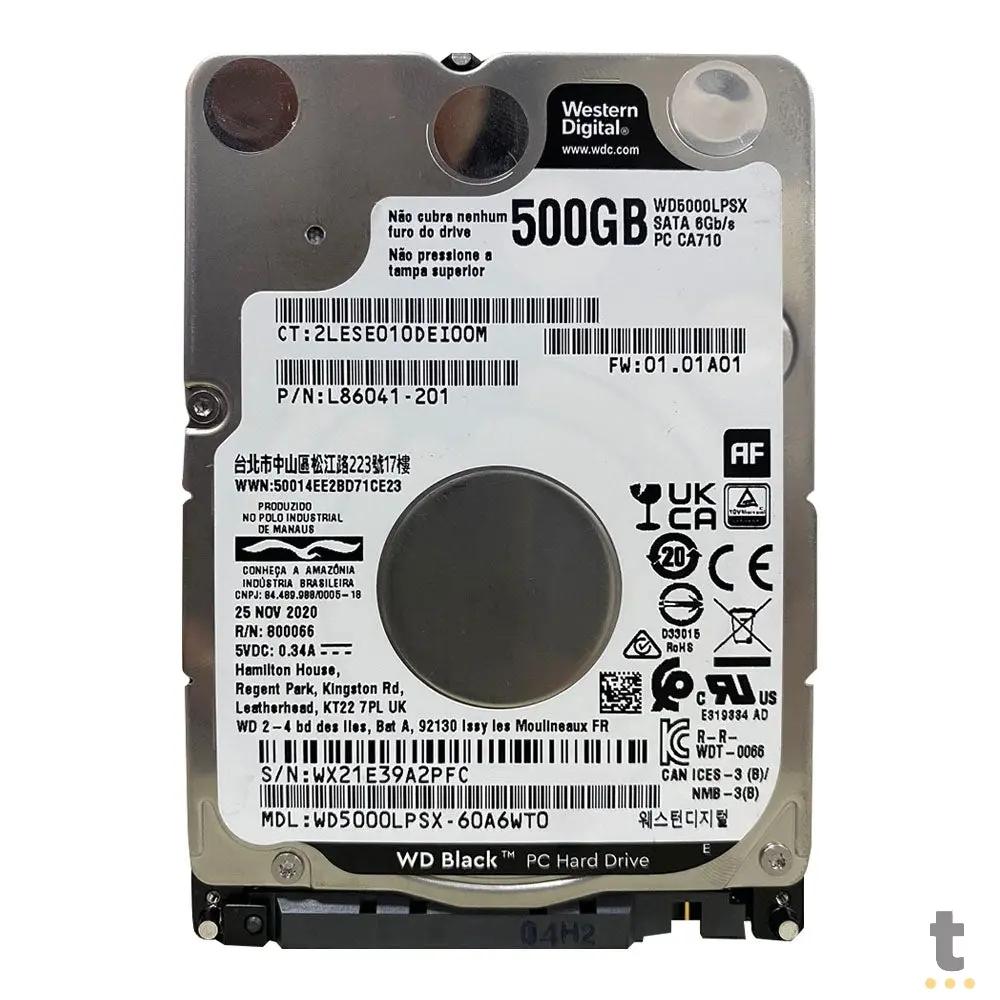 Hd Para Notebook 500gb Western Digital Wd Black Sata - WD5000LPSX (Sem Embalagem) Truedata
