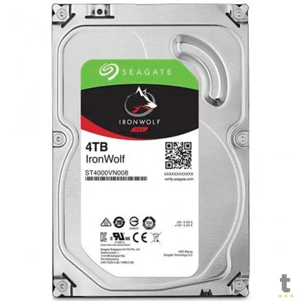 Hd Para Servidor Nas 4tb Seagate Ironwolf Sata 6gb/S 256mb - St4000vn008