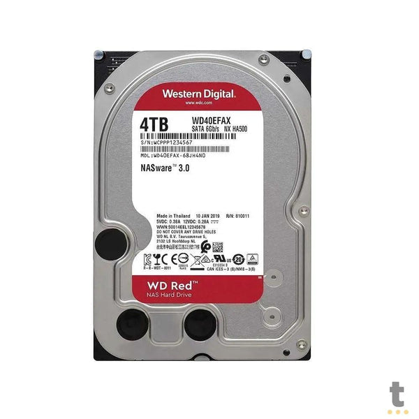 Hd Para Servidor Nas 4tb Western Digital WD Red Nas Sata 6gb/S 256mb - WD40EFAX