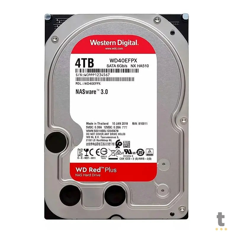 Hd Para Servidor Nas 4tb Western Digital WD Red Nas Sata 6gb/S 256mb - WD40EFPX Truedata