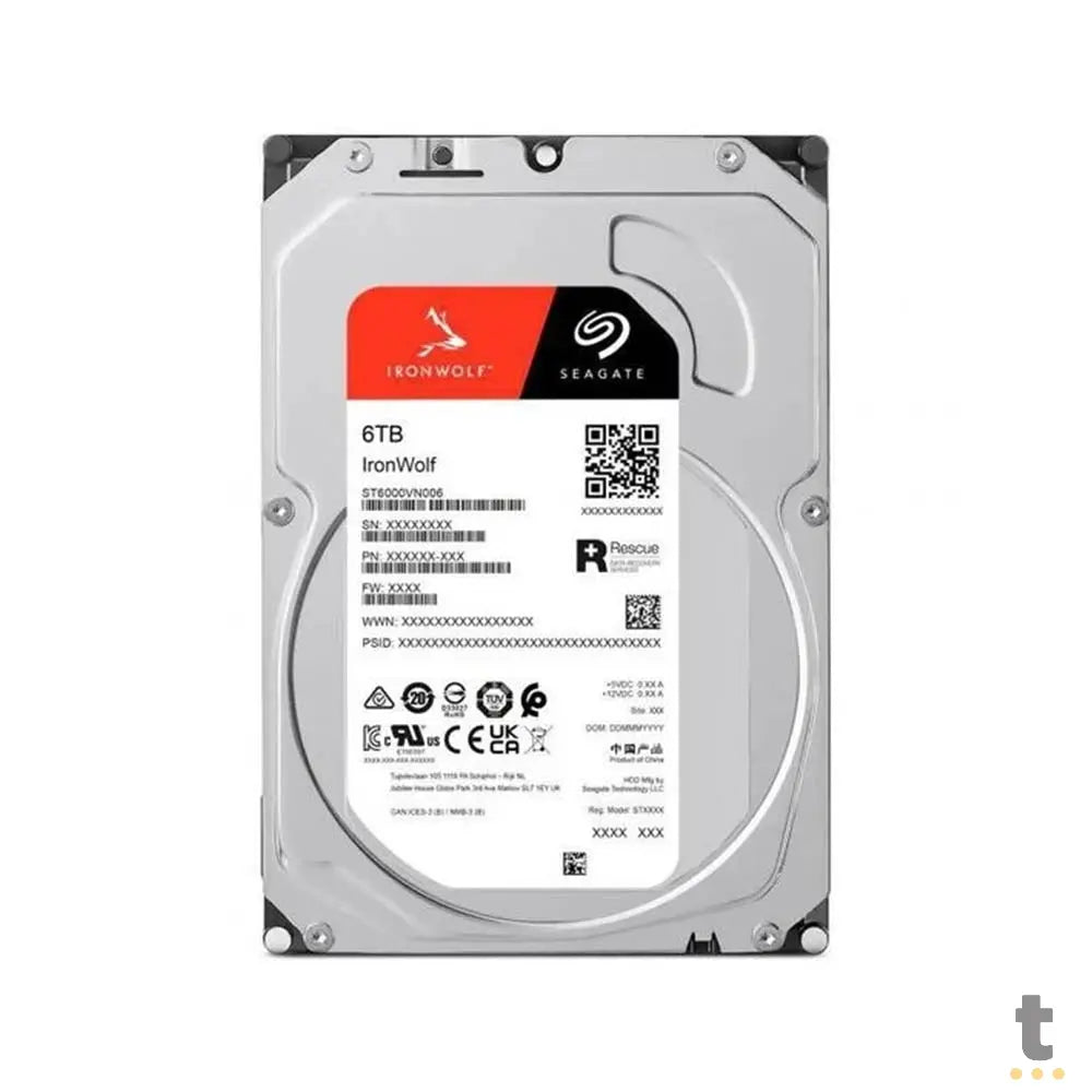Hd Para Servidor Nas 6tb Seagate Ironwolf Sata 6gb/S 256mb - ST6000VN006 Truedata