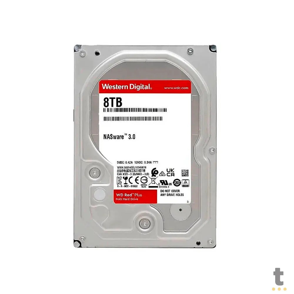Hd Para Servidor Nas 8tb Western Digital Wd Red Plus 3.5 Sata III 6gb/S 256mb - WD80EFPX Truedata