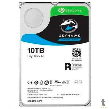 Hd Para Vigilância 10tb Seagate Skyhawk AI Sata 6gb/S 256mb - ST10000VE0008 Truedata