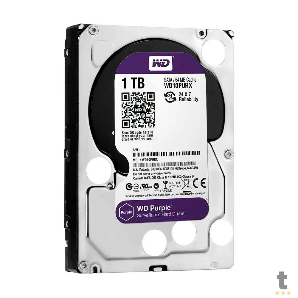 Hd Para Vigilância 1tb Western Digital WD Purple Surveillance Sata 6gb/S - WD10PURZ Truedata