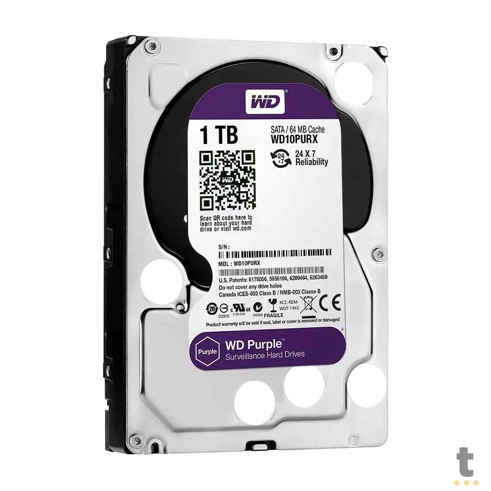 Hd Para Vigilância 1tb Western Digital WD Purple Surveillance Sata 6gb/S - WD10PURZ Truedata
