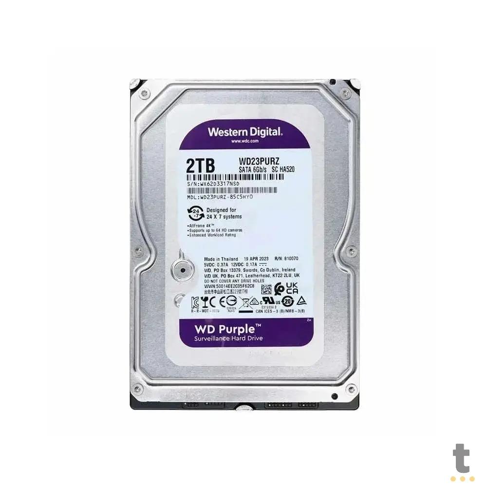 Hd Para Vigilância 2tb Western Digital Wd Purple Sata 6gb/S 64mb - WD23PURZ Truedata