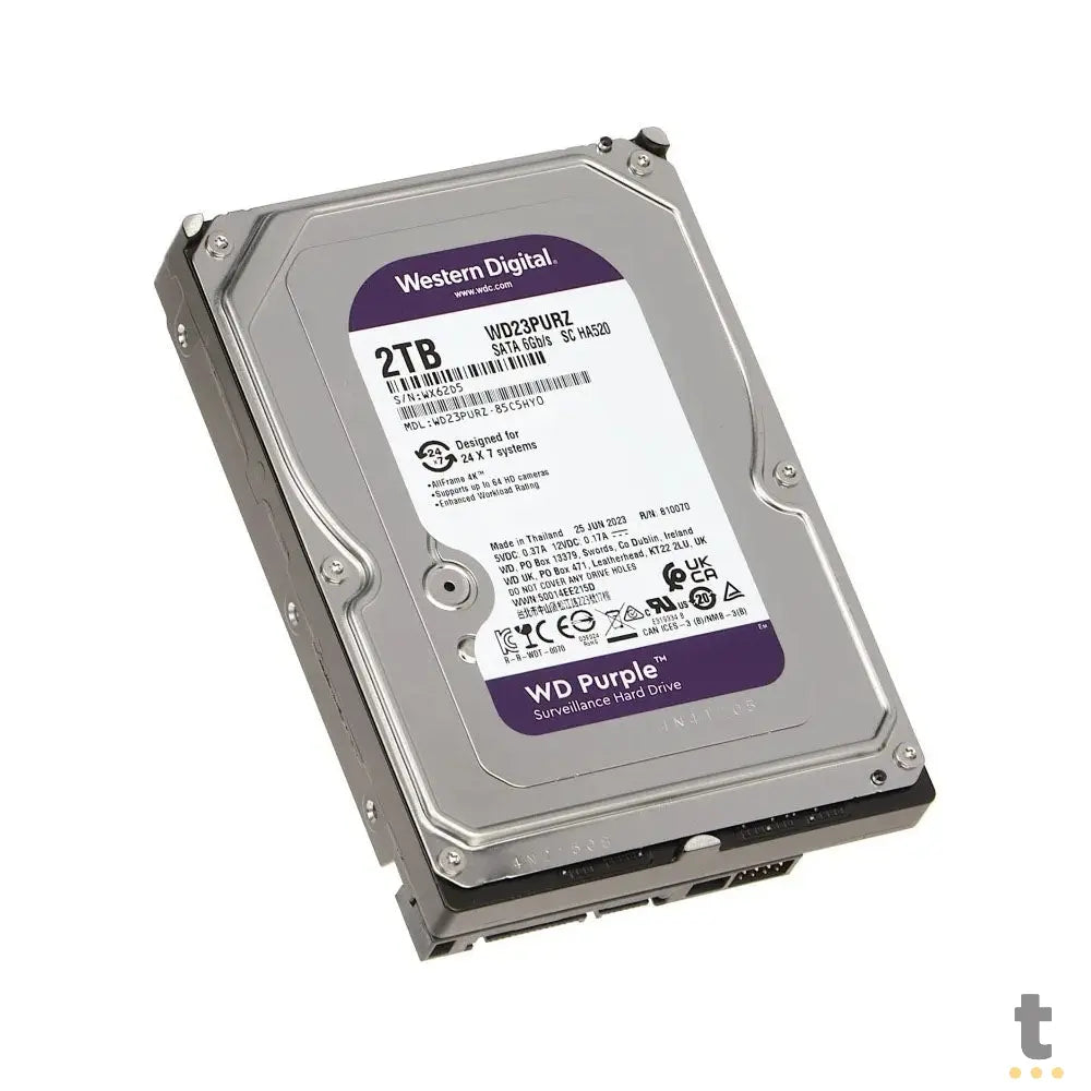 Hd Para Vigilância 2tb Western Digital Wd Purple Sata 6gb/S 64mb - WD23PURZ Truedata
