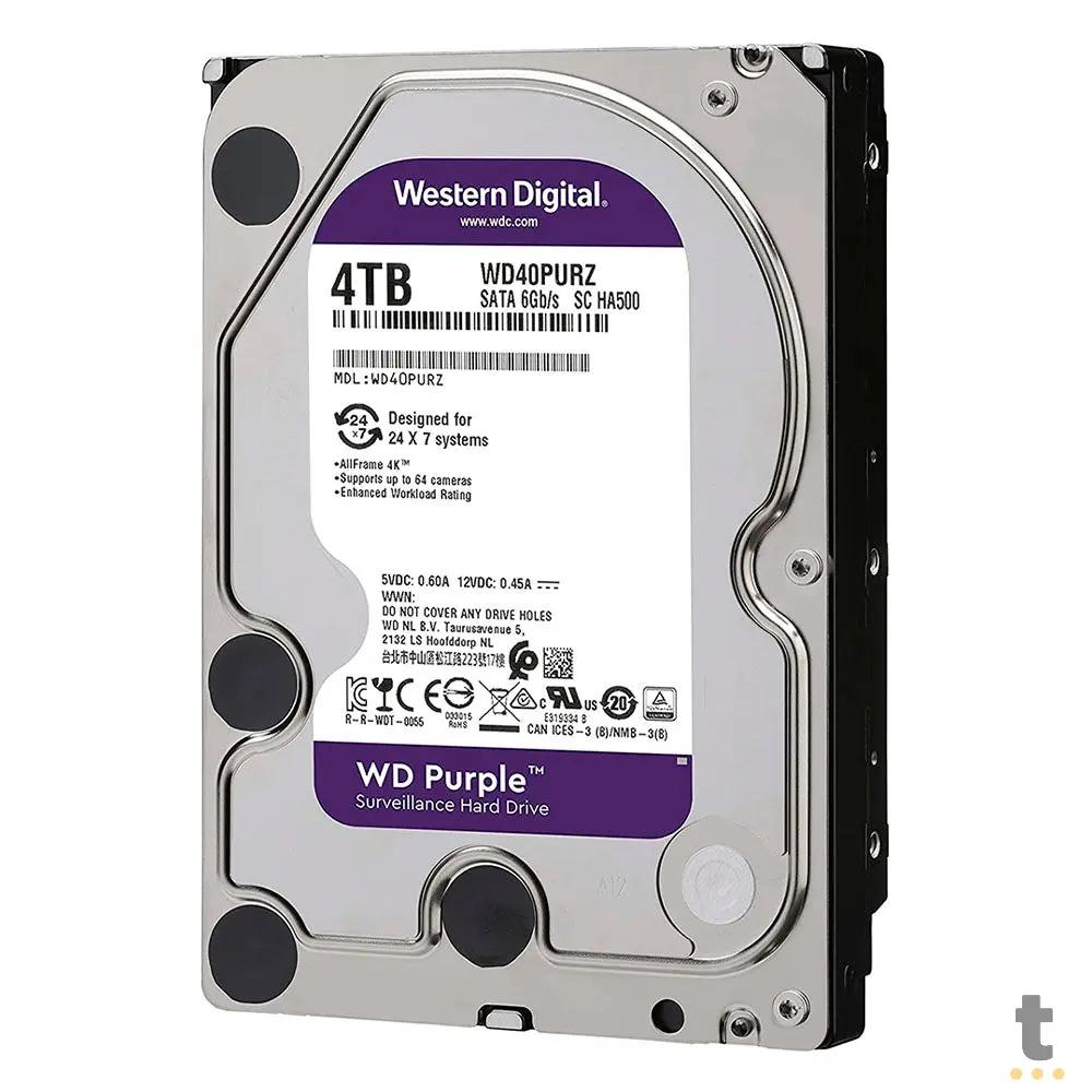 Hd Para Vigilância 4tb Western Digital WD Purple Sata 6gb/S 64mb - WD40PURZ Truedata