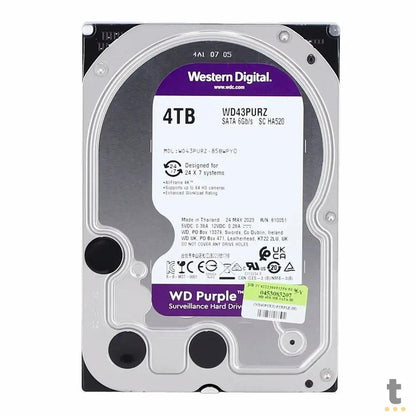 Hd Para Vigilância 4tb Western Digital WD Purple Surveillance Sata 6gb/S - WD43PURZ Truedata
