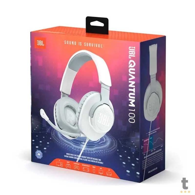 Headset Gamer Jbl Quantum 100 P3 com Adaptador P2 Branco - 582003 Truedata