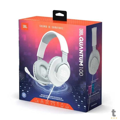Headset Gamer Jbl Quantum 100 P3 com Adaptador P2 Branco - 582003 Truedata