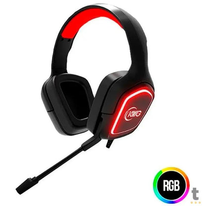 Headset Gamer KWG K-World Taurus E1 C/ Led Vermelho Truedata