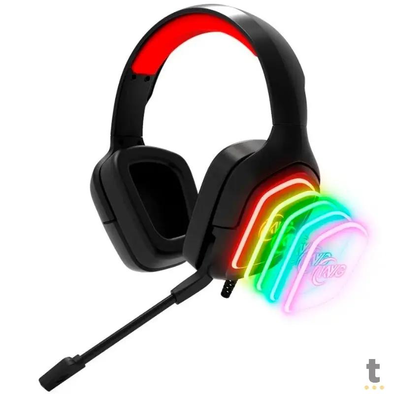 Headset Gamer KWG K-World Taurus E1 C/ Led Vermelho Truedata