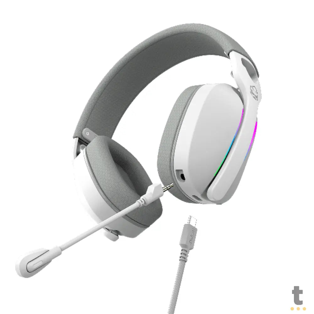 Headset Gamer PCYes Nowy White Ghost Usb Surround Rgb C/ Mic Destacável Branco - HGNW40WG Truedata