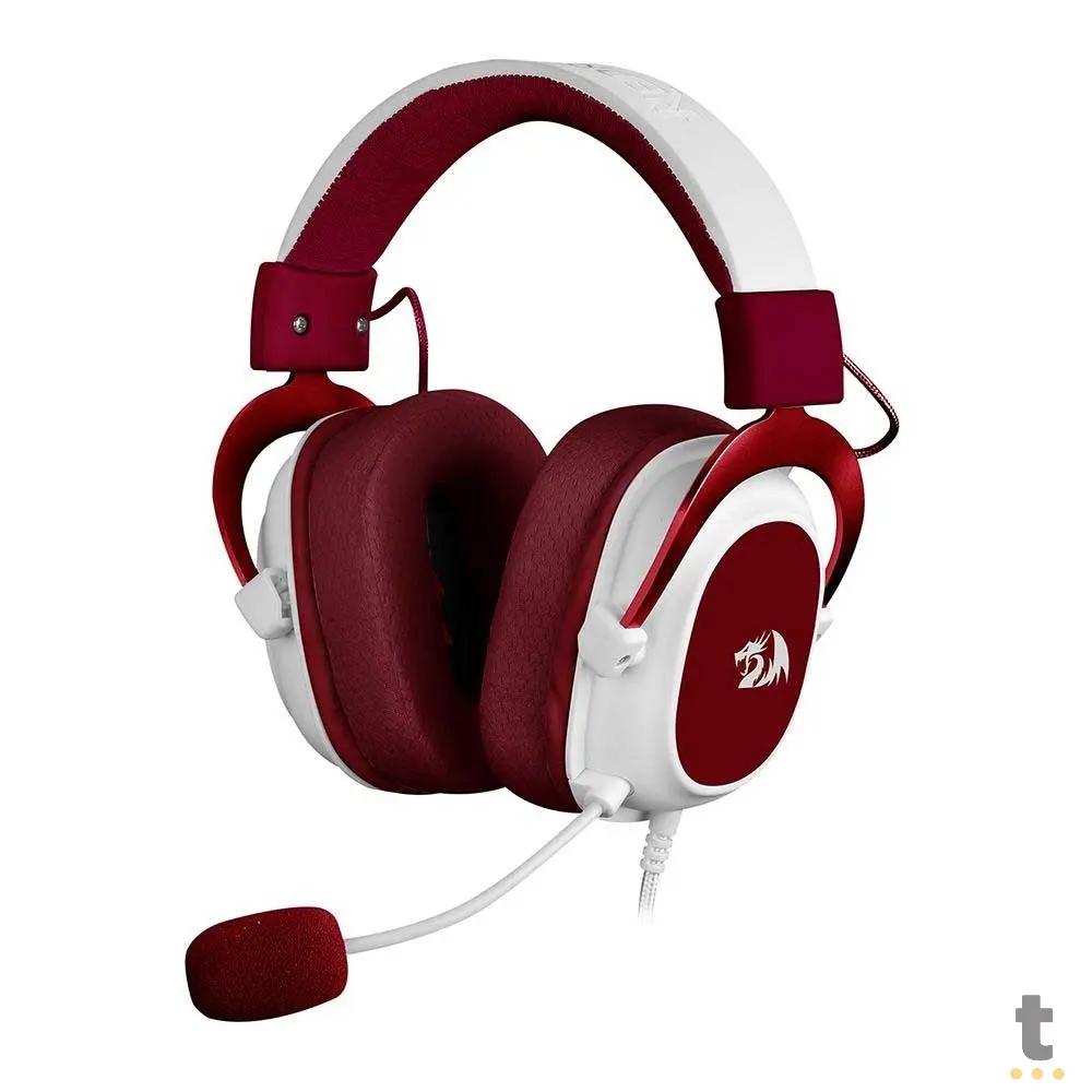 Headset Gamer Redragon Hero P3 Branco e Vermelho - H530-R Truedata