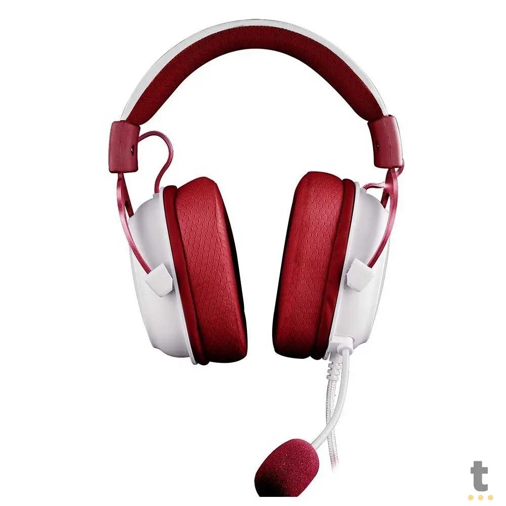 Headset Gamer Redragon Hero P3 Branco e Vermelho - H530-R Truedata