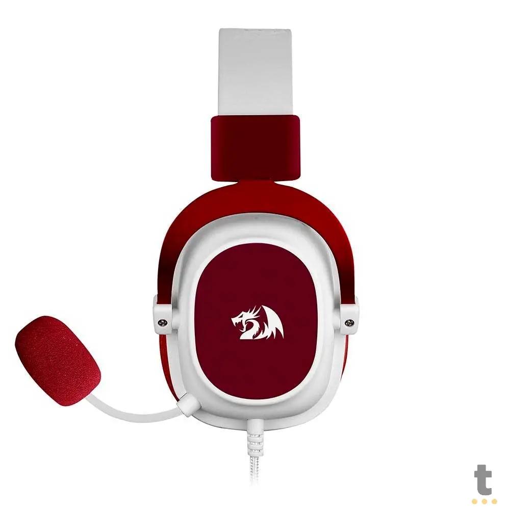 Headset Gamer Redragon Hero P3 Branco e Vermelho - H530-R Truedata