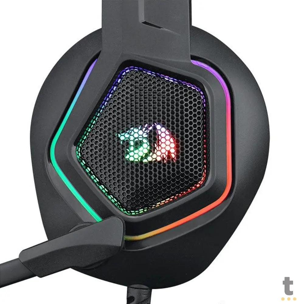 Headset Gamer Redragon Medea RGB Preto e Vermelho - H280 Truedata