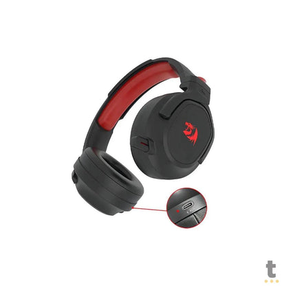 Headset Gamer Redragon Nomen Pro 7.1 RGB Microfone Retrátil USB-C Wireless Bluetooth Preto - H838-PRO Truedata