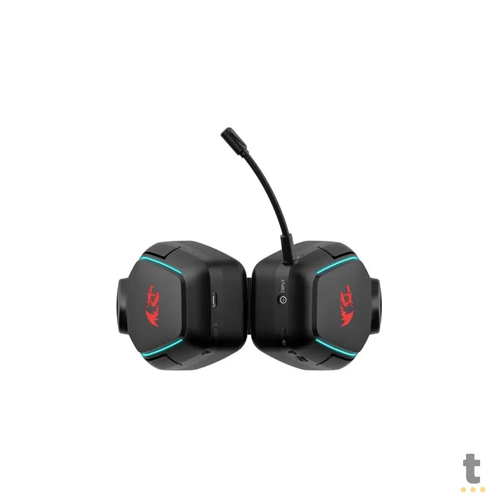 Headset Gamer Sem Fio Redragon Mira 7.1 RGB Microfone Removível C/ Cabo USB Tipo C Preto - H868 Truedata