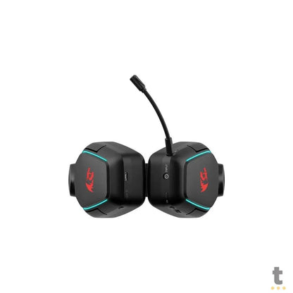 Headset Gamer Sem Fio Redragon Mira 7.1 RGB Microfone Removível C/ Cabo USB Tipo C Preto - H868 Truedata